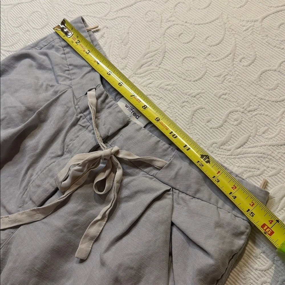 Wilfred Light Gray Drawstring Crop Joggers Linen Blend Size 4. Pockets
